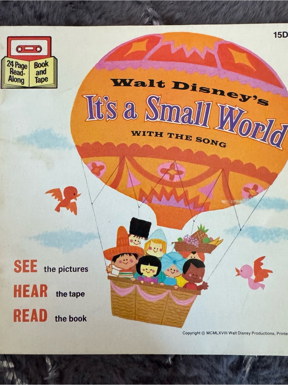 1967 Walt Disney "It's a Small World" Read-Along Vtg Paperback Book- Book Only